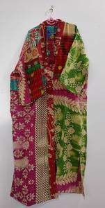 Chaqueta Reversible Kantha de algodón 100%, Chaqueta abierta con estampado Floral hecho a mano, detalle bordado acolchado, proceso de punto tejido - Product Image 4