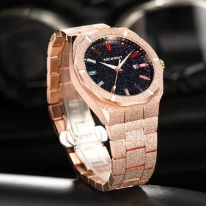 Đồng hồ kim cương long lanh cho nam giới, Đồng hồ nam nhiều màu sang trọng với màn hình hiển thị ngày, đồng hồ trang sức dây đeo kim loại thanh lịch - Product Image 6