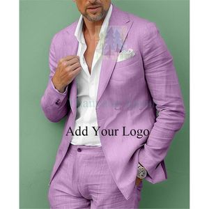 Abiti da <span class=keywords><strong>uomo</strong></span> in <span class=keywords><strong>lino</strong></span> estivo, vestibilità regolare, 3 pezzi, smoking da sposa, pantaloni di gilet con risvolto formale - Product Image 3