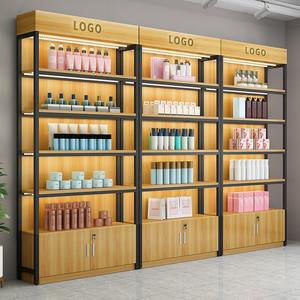 Étagère de présentation de produits de beauté, présentoir de vente au détail de cosmétiques, présentoir de cosmétiques, étagères murales en bois pour cosmétiques, vitrine - Product Image 3