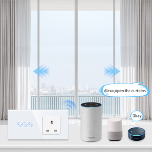 Touchmi Commutateur WiFi domestique entièrement intelligent Contrôle intelligent pour l'<span class=keywords><strong>application</strong></span> de la maison <span class=keywords><strong>Tuya</strong></span> 250v Max. Prise britannique et interrupteur de rideau - Product Image 1