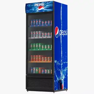 Glass Door Pepsi Beverage Cooler Commercial Display Freezer Refrigeration Equipment