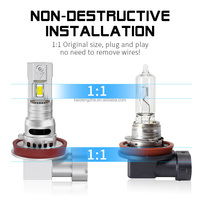 Ampoule de phare LED miniature Kaidengzhe H7 H11 9005 66W 6000K Canbus Plug & Play sans fil 12V pour voiture