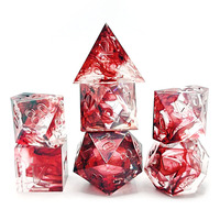 Großhandel Professionelles Kristall-Silikon-Acryl-Kunststoff-Gaming-Edelstein-Würfelset RPG Polyedrisches Harz Benutzerdefiniertes DnD-Würfelset