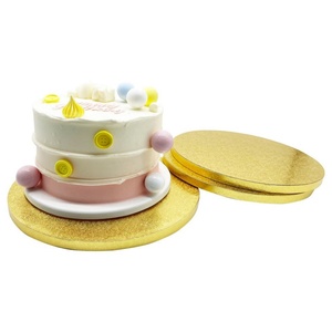 Christmas Corrugated Cake Baking Tools Party Cardboard Golden Foil Cake <b>Drum</b> - Product Image 3