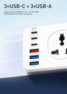 LDNIO SC10610C 10 Universal AC Outlets <strong>Power</strong> Strip Fast Charging <strong>Socket</strong> 6 <strong>USB</strong> Fast Ports Wide Compatibility Extension <strong>Socket</strong> - Product Image 2