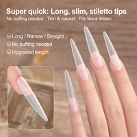 Missgooey Pro – Capsules d'ongles semi-couvrantes sans préparation, forme ovale droite, extensions d'ongles à couvrance totale, ajustement invisible, fournitures pour ongles