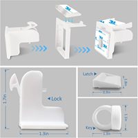 Verrous de sécurité pour armoires et loquets anti-enfants Gaixie en plastique pour armoires, tiroirs, portes - Adhésifs multi-usages pour enfants