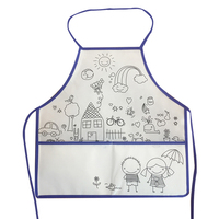 Vente en gros de bavoir à dessin jetable non tissé 80gsm personnalisé style décontracté tablier de peinture bricolage pour enfants avec motifs de dessins animés pour barbecue