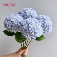 TH1543 Fleurs artificielles en soie de haute qualité, Hortensias pêche à grande tête pour la décoration de mariages et d'événements