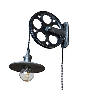 Industrial <b>Wall</b> <b>Sconce</b> Metal Pulley Design Incandescent Bulb Outdoor Garden <b>Light</b> <b>Wall</b> Mount 110-240V - Product Image 1
