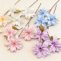 Fleurs artificielles de lys à 3 têtes, fleurs simulées pour allée de mariage, art floral, matériel floral pour la décoration et l'arrangement de mariage