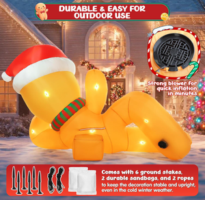 ตุ๊กตาขิงเป่าลมขนาดใหญ่ ยาว 10 ฟุต สำหรับตกแต่งสนามหญ้าในวันคริสต์มาส พร้อมไฟ LED ในตัว สำหรับตกแต่งภายนอก - Product Image 4