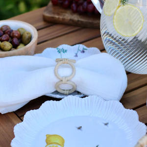 Juego de 4 anillos de servilletero de ratán para boda, Decoración de mesa de estilo minimalista y accesorios al por mayor - Product Image 4