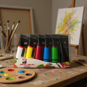 Pittura Acrilica 75ml Colori Misti Finitura Satinata Materiali Artistici - Product Image 2