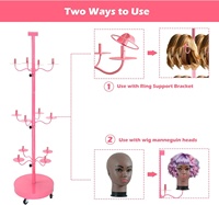 En stock : Présentoir rotatif en métal sur pied pour salons de coiffure et vente au détail, destiné aux mèches de cheveux humains à tresser et aux perruques brutes à dentelle frontale