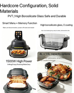 <span class=keywords><strong>Friteuse</strong></span> à air intelligente sans huile avec écran couleur, en verre borosilicate haute résistance, protection contre la surchauffe, four électrique visible pour frites - Product Image 4