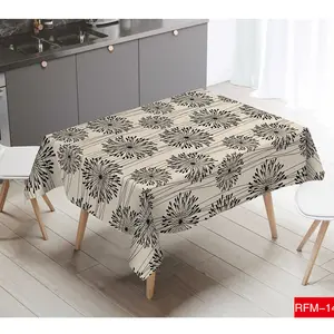 Nappe rectangulaire personnalisée en pvc de haute qualité, nappe à l'huile imprimée avec non-tissé