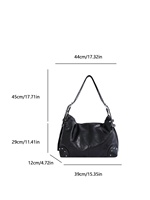 Sac fourre-tout en PU 2026 pour femme, grande capacité, décontracté, à porter à l'épaule ou en bandoulière, simple, tendance, pour le travail, le shopping et l'usage quotidien