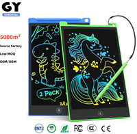 Lot de 2 tablettes de dessin électroniques LCD de 10 pouces en plastique pour les enfants de 3 à 6 ans (bleu vert)