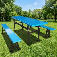 Ensemble de table et de chaises de salle à manger modernes en FRP pour 8 personnes, pour cantine scolaire, pliable, facile à nettoyer, durable
