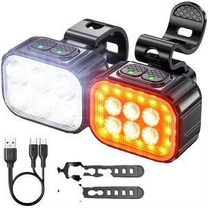 Rear Bicycle Light Set <b>USB</b>-<b>C</b> Rechargeable LED Bike Headlight & Tail Light IP65 Cycling Bike - Product Image 1