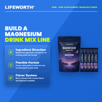 LIFEWORTH Mélange de Boissons au Magnésium Instantané en Poudre pour le Soutien Cognitif et du Sommeil, 30 Portions, 5g