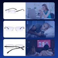 Lunettes de lecture bifocales sans monture anti-lumière bleue à découpe diamantée, universelles, pour presbytie, pour hommes et femmes, modèle 2025 – Prix abordable