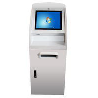 Kiosque de vente de billets en extérieur, écran tactile capacitif anti-reflet étanche, écran LCD 21,5 pouces, paiement par carte, machine ATM bancaire, SDK