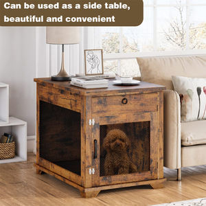 Kandang anjing kayu mewah dalam ruangan akhir meja gaya peti anjing Modern kayu dekoratif rumah anjing peliharaan kecil - Product Image 3