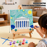 Panwenbo - Kit de Pintura por Números para Adultos, Pintura Decorativa Acrílica Hecha a Mano, Paisajes Famosos del Mundo