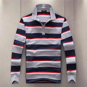 <span class=keywords><strong>Polo</strong></span> da <span class=keywords><strong>Uomo</strong></span> Personalizzabile con Logo, Design a Righe Tinto in <span class=keywords><strong>Filo</strong></span>, 60% Cotone 40% Poliestere, Maniche Lunghe - Product Image 3