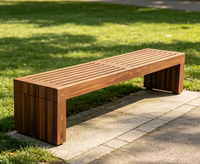 Banc de parc extérieur en bois massif, chaise de loisirs pour zone d'entrée de centre commercial, quartier commercial, allée