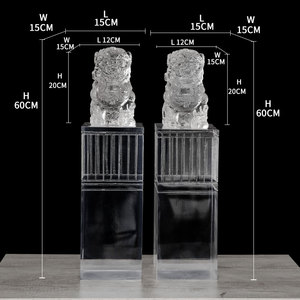Fábrica China Fengshui decoración de oficina en casa Kylin estatua transparente escultura de resina productos artesanales - Product Image 1