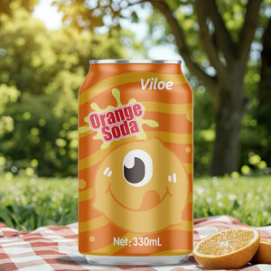 Viloe <span class=keywords><strong>Prix</strong></span> de gros Boisson gazeuse aromatisée aux fruits naturels Soda à l'orange 330ml X24 Boîtes en aluminium Enfants Adultes Personnalisé - Product Image 2
