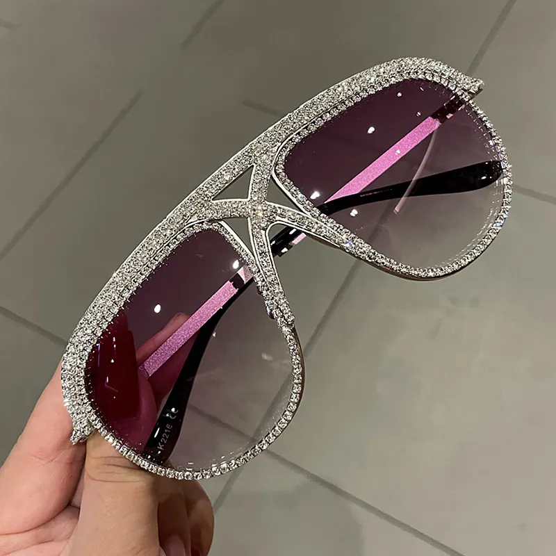 Sunglasses Women 2022 Rhinestone Oversized Sun Glasses Men Luxury Designer Eyeglasses Oculos De Sol Feminino