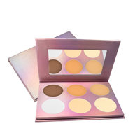 Plateau de fard à joues de maquillage pour bricolage, palette de crème et de blush en poudre, 6 couleurs, logo personnalisé neutre