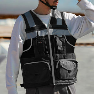 شريط عاكس فضي 3M، سترة أمان عاكسة شبكية متعددة الوظائف، سترة عمل مرنة للاستخدام الخارجي مع إمكانية تخصيص الشعار، سترة عمل متينة من قماش أكسفورد - Product Image 6