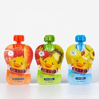 Sac de pochette d'emballage en plastique écologique de qualité alimentaire de forme spéciale avec capuchon à l'épreuve des enfants pour les aliments pour bébés yaourt au lait