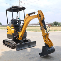 Mini-excavatrice Derette RT20 avec moteur Kubota, 1,5 tonne, petite pelle compacte sur chenilles pour projets de construction