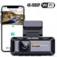 Caméra embarquée Dashcan 4K+180P à prix d'usine, enregistreur vidéo de conduite nocturne, moniteur, suivi GPS Wi-Fi, mini caméra de tableau de bord pour voitures