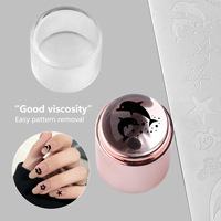 Mini tampon en silicone transparent pour nail art, plaque en acier transparente pour transfert d'art, outil d'impression