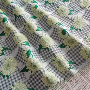 Desain baru kain brokat jacquard antik bunga matahari cetak timbul celup benang untuk tas dan sarung sofa - Product Image 4