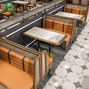 Hiện Đại Tùy Chỉnh Bằng Đá Cẩm Thạch Cafe Da Nhà Hàng Gian Hàng Chỗ Ngồi Đồ Nội Thất Bàn Ghế Đặt Cho Ăn Uống Cho Cà Phê Cửa Hàng Thương Mại - Product Image 3