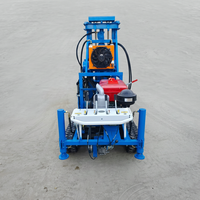 Machine de forage de puits d'eau sur chenilles, diesel, profondeur 200m, foreuse hydraulique de type chenillé, moteur 22HP 35HP, utilisation agricole, portable