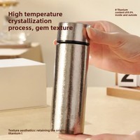 Bouteille isotherme en titane pur DILLER, compacte, portable, mini-gobelet, style professionnel pour filles, emballage en boîte couleur