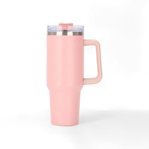 2024 New Design Adventure Outdoor Vacuum Metal Cup Stainless Steel Travel Mug 40oz Tumbler <b>with</b> <b>Straw</b> and Handle - Product Image 5