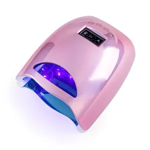 Rosa wiederauf ladbare Nagel-LED-Lampe 48w Gel-LED-UV-Nagel lampe für Zuhause DIY Beauty Salon