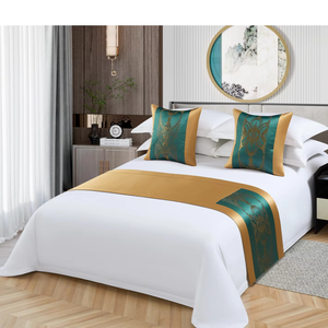Set di biancheria da letto di lusso della fabbrica della Cina 7 pezzi lenzuola di cotone king Size Set di biancheria da letto di raso fine letto e fodera per cuscino - Product Image 1