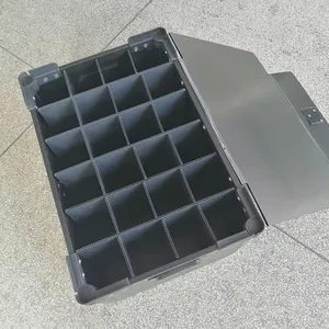Việt Nam nhà máy tùy chỉnh PP Hollow Board thủy tinh corflute lưu trữ Crate đồ ăn vận chuyển sóng hộp nhựa với Divider - Product Image 1